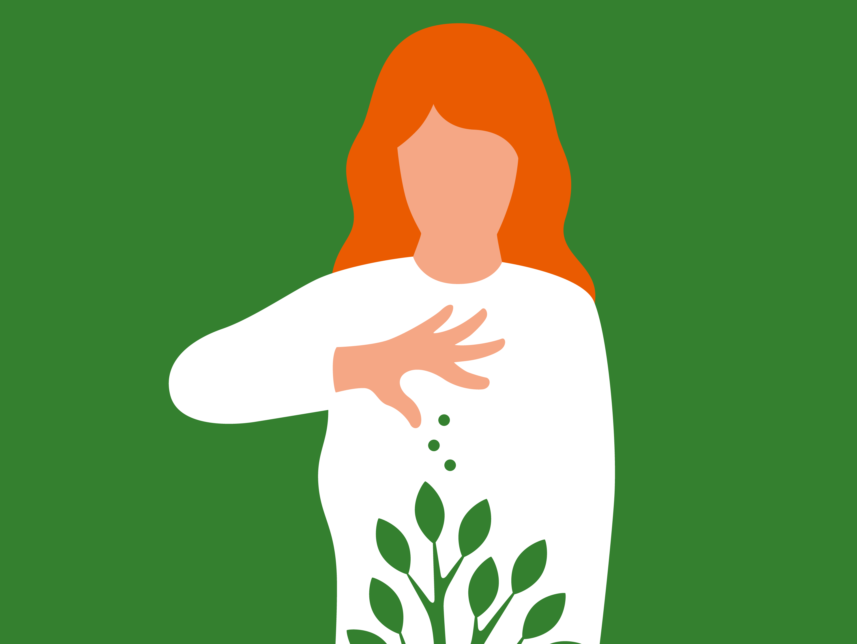 Illustration einer Person, die Samen aussäht