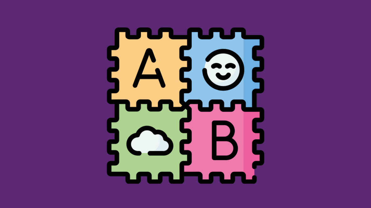 Illustration einer Spielmatte mit Buchstaben und Smileys