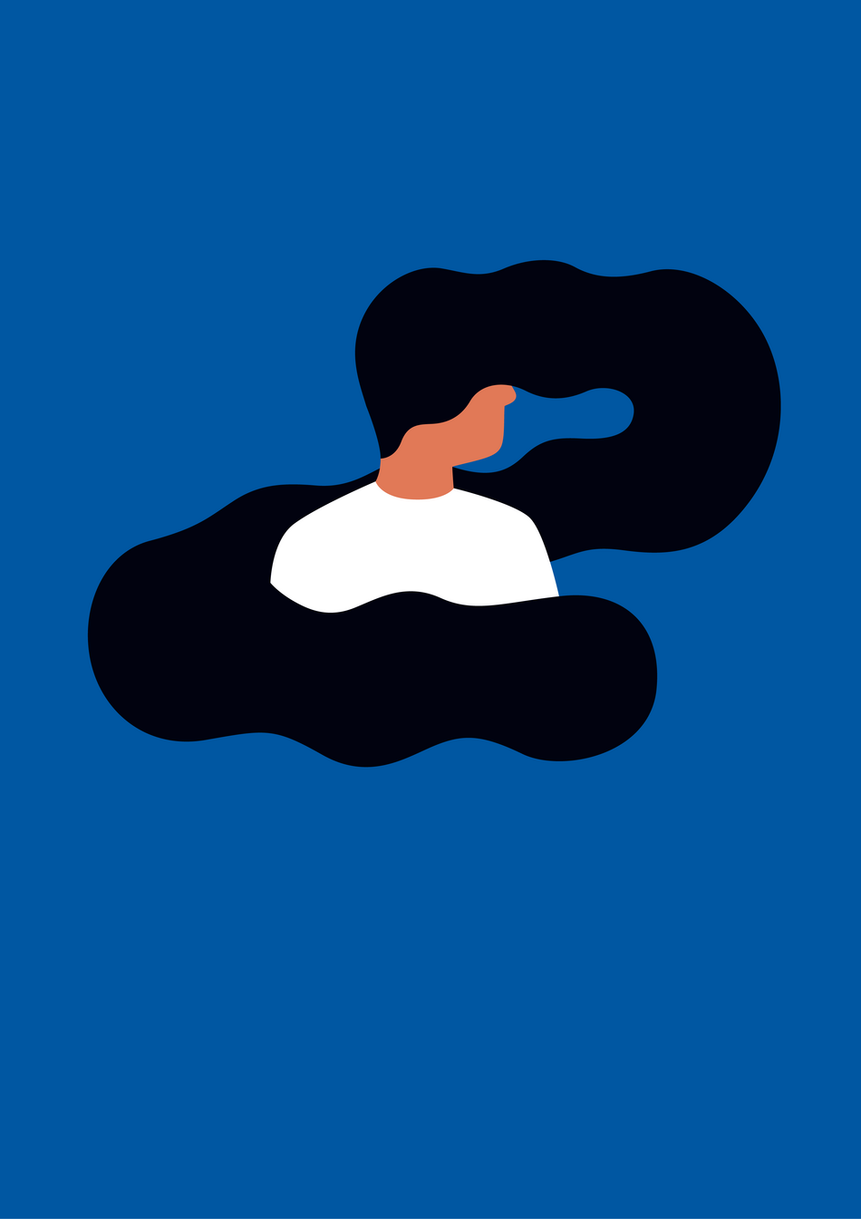 Illustration einer Person mit verwirrten Haaren