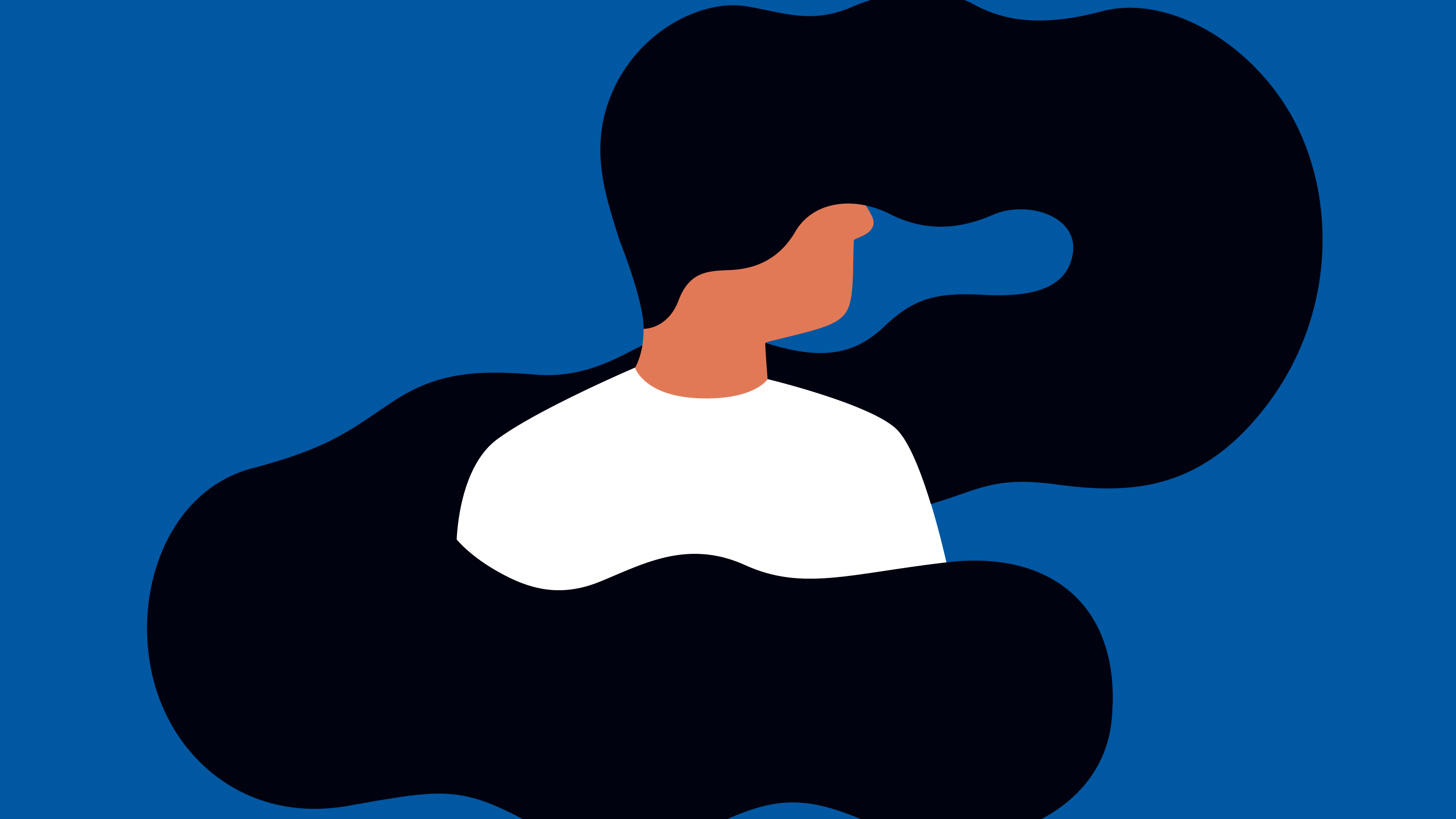 Illustration einer Person mit verwirrten Haaren