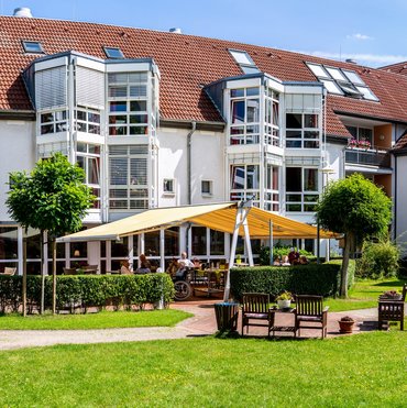 Außenansicht Haus Abendsonne